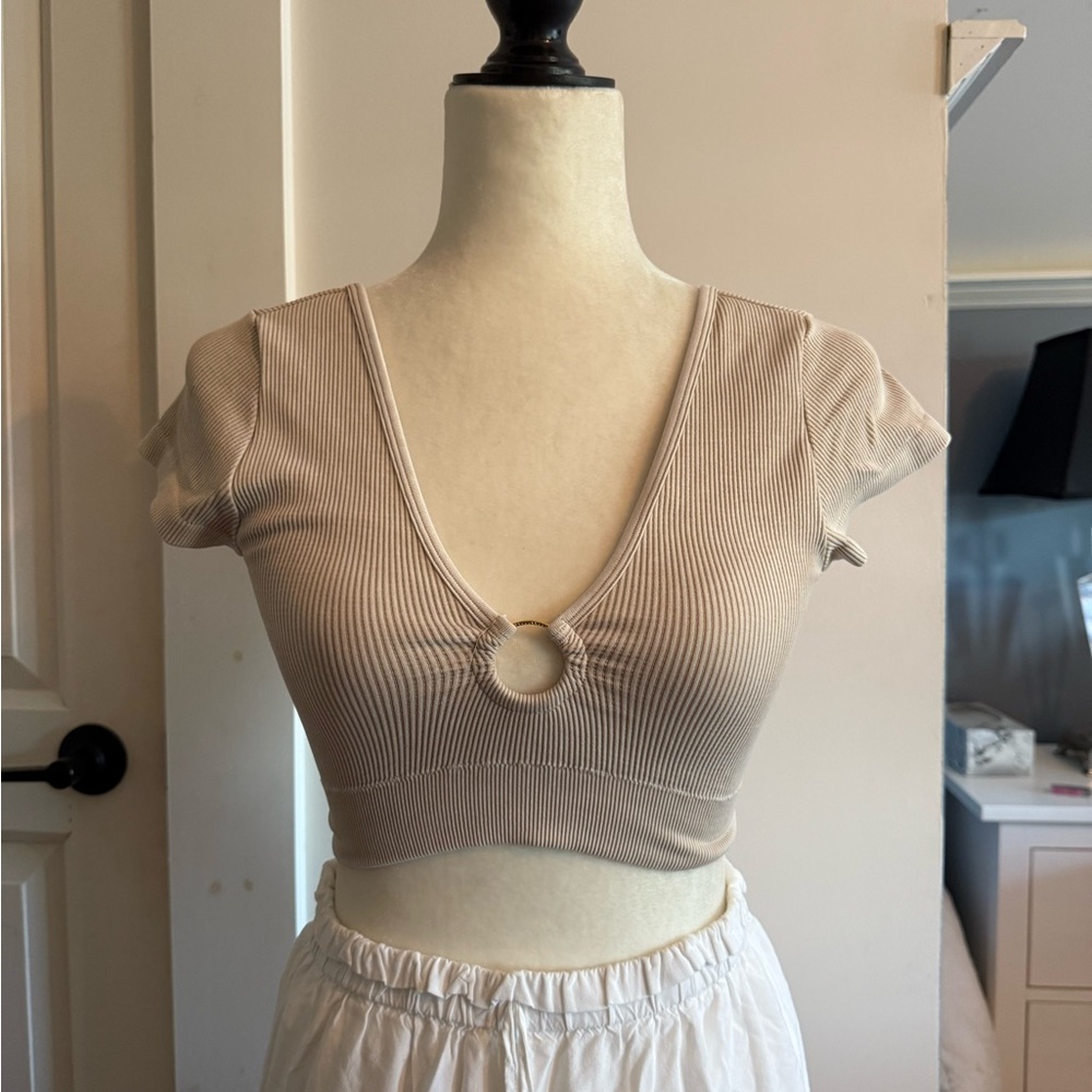 Beige Aerie Crop Top